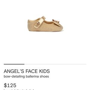 Gold Glitter Kids Shoes with Bow